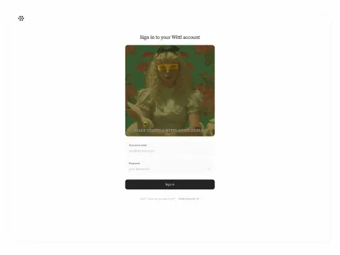Sign-in interface with an illustration above the account form.